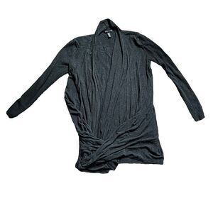 Eileen Fisher‎ Cardigan Sweater Womens XXS Gray Knit Casual Long Sleeve Pullover